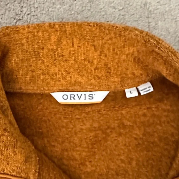 Orvis Mustard Yellow Pullover Sweater - Picture 4 of 7